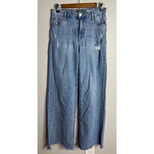 BCBGeneration High Rise Wide Leg Jeans Light Wash Distressed Size 3/26 Women’s